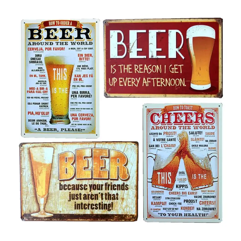 

Beer Poster Retro Sign Vintage Metal Plates Decoration Bar Club Garage Decorative Home Decor 20x30 cm