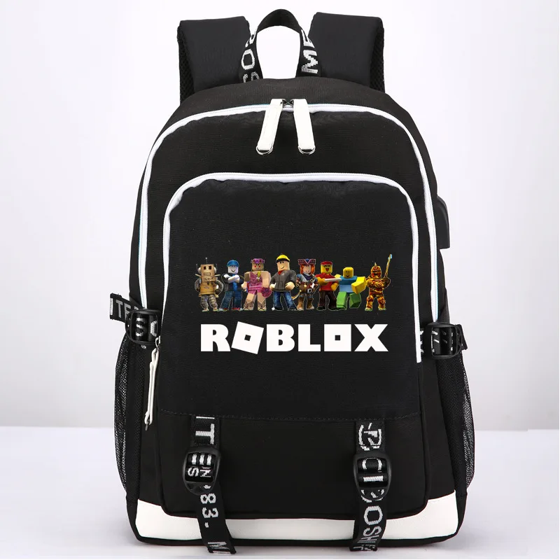 Game Roblox Kids School Bag Oxford USB Backpacks Anime Figure Toys Boys Girl Christmas Gift
