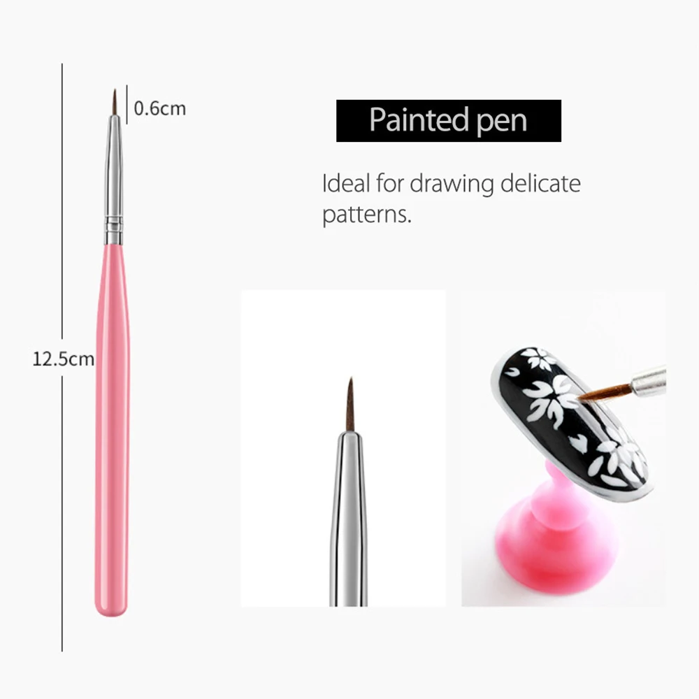 15pcs/set UV Gel Brush Liner Painting Pen 3 colors Manicure Gel Brush Nail Art Gradient Painting Drawing For Gel Nail Polish