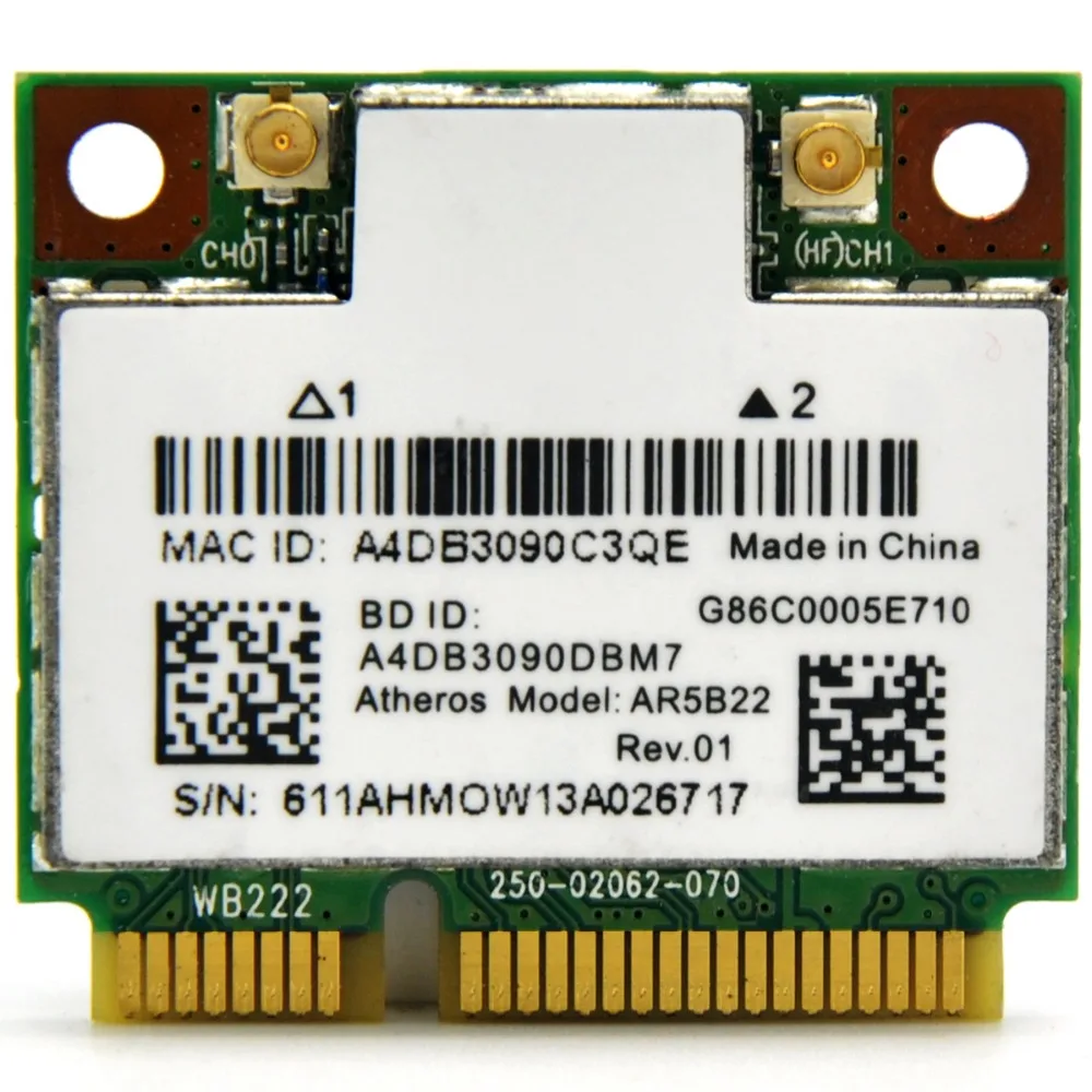 WTXUP для Atheros AR5B22 AR9462 двухдиапазонный 300 Мбит/с беспроводной мини PCI e Wi Fi адаптер PCi
