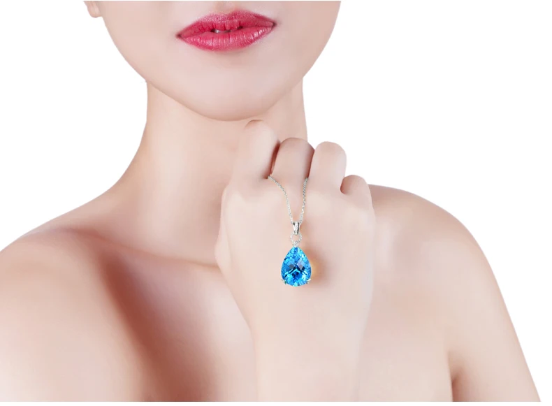 Natural topaz 18K Pure Gold Pendant Real AU 750 Solid Gold Upscale Trendy Classic Party Fine Jewelry Hot Sell New