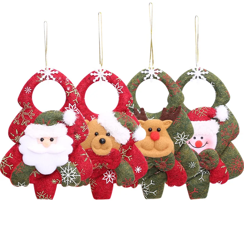 

1pcs Christmas Decoration Napkin Rings Santa Snowman Pendants Fabric Crafts Christmas Tree Hanging Ornaments Gift Toys JK283