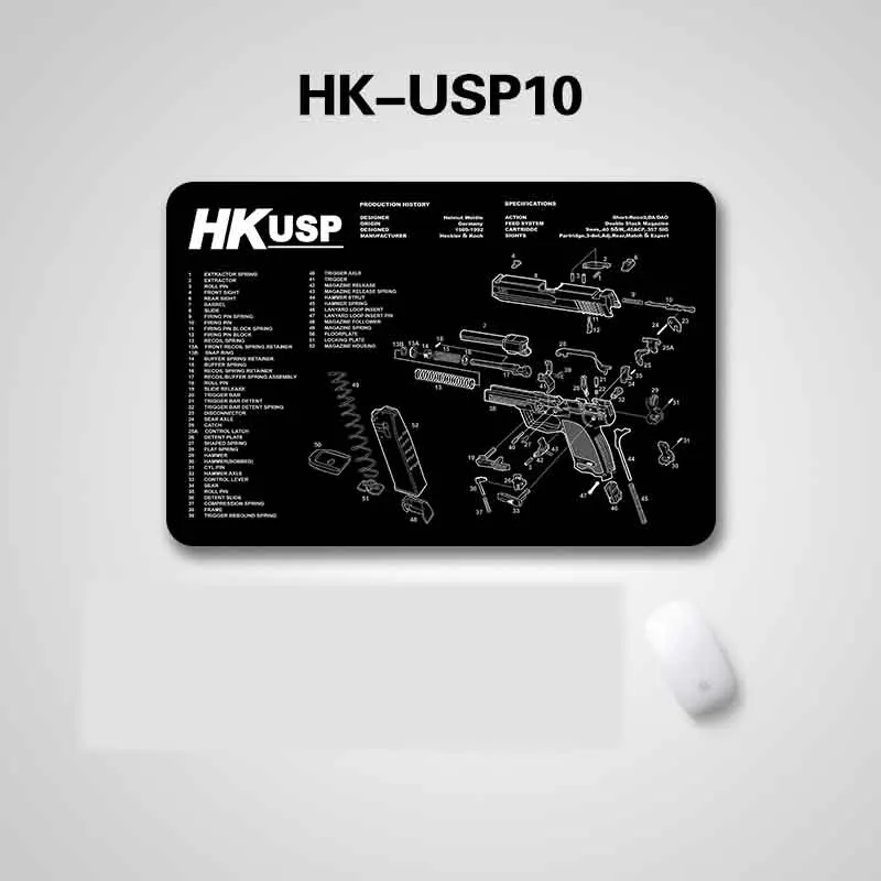 GLOCK 36x12 дюймов GunSimth Gun Чистящая скамья резиновый коврик со всеми деталями печатью