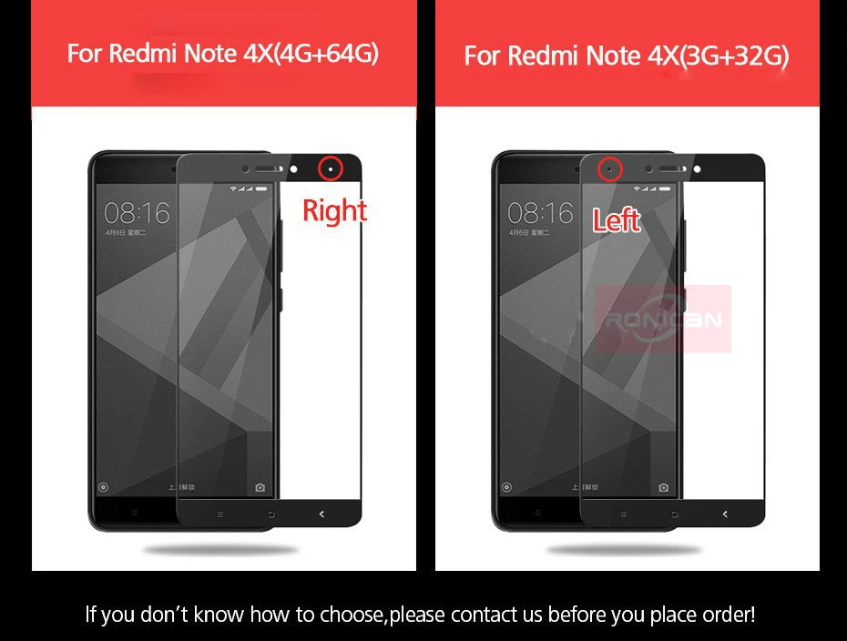 RONICAN Tempered Glass For Xiaomi Redmi Note 4X Redmi 4X Full cover Screen Protector 9H Protector Film for Xiaomi Redmi 4X glass (9)