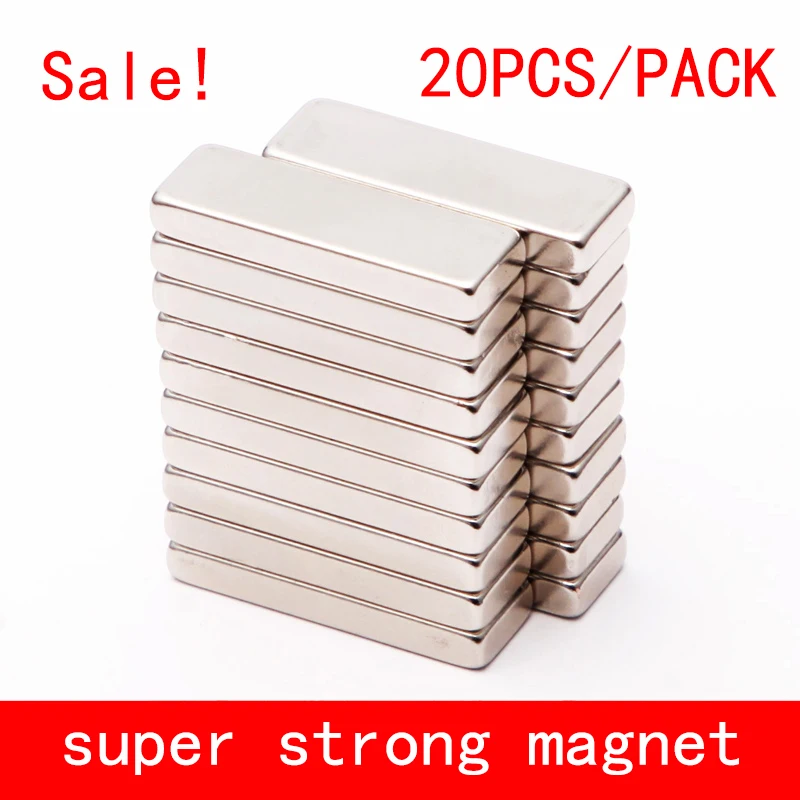 

Jtengsys Super Strong 20PCS N50 N52 Neodymium Magnet 30 x 10 x 4 mm Bulk Useful Strip Block Bar Magnets Rare Earth