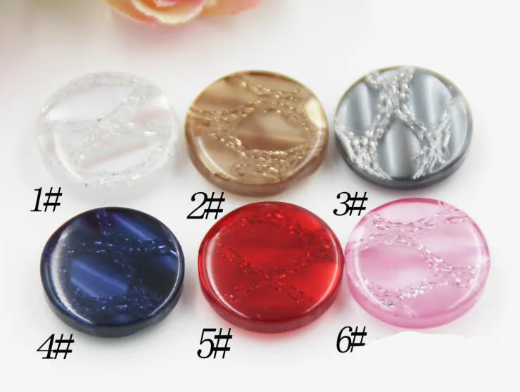 

50pcs 15mm&22mm Multicolor Mosaic han edition Resin coat buttons accessories DIY manual material Suit dress coat buttons
