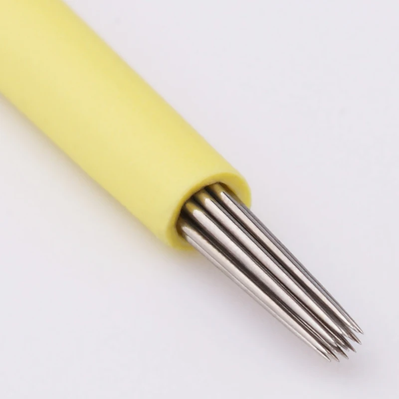 Metal Tattoo Needle R17 Eyebrow Microblading Needles Manual Fog Blade Round 10/50/100pcs Makeup Tools | Красота и здоровье