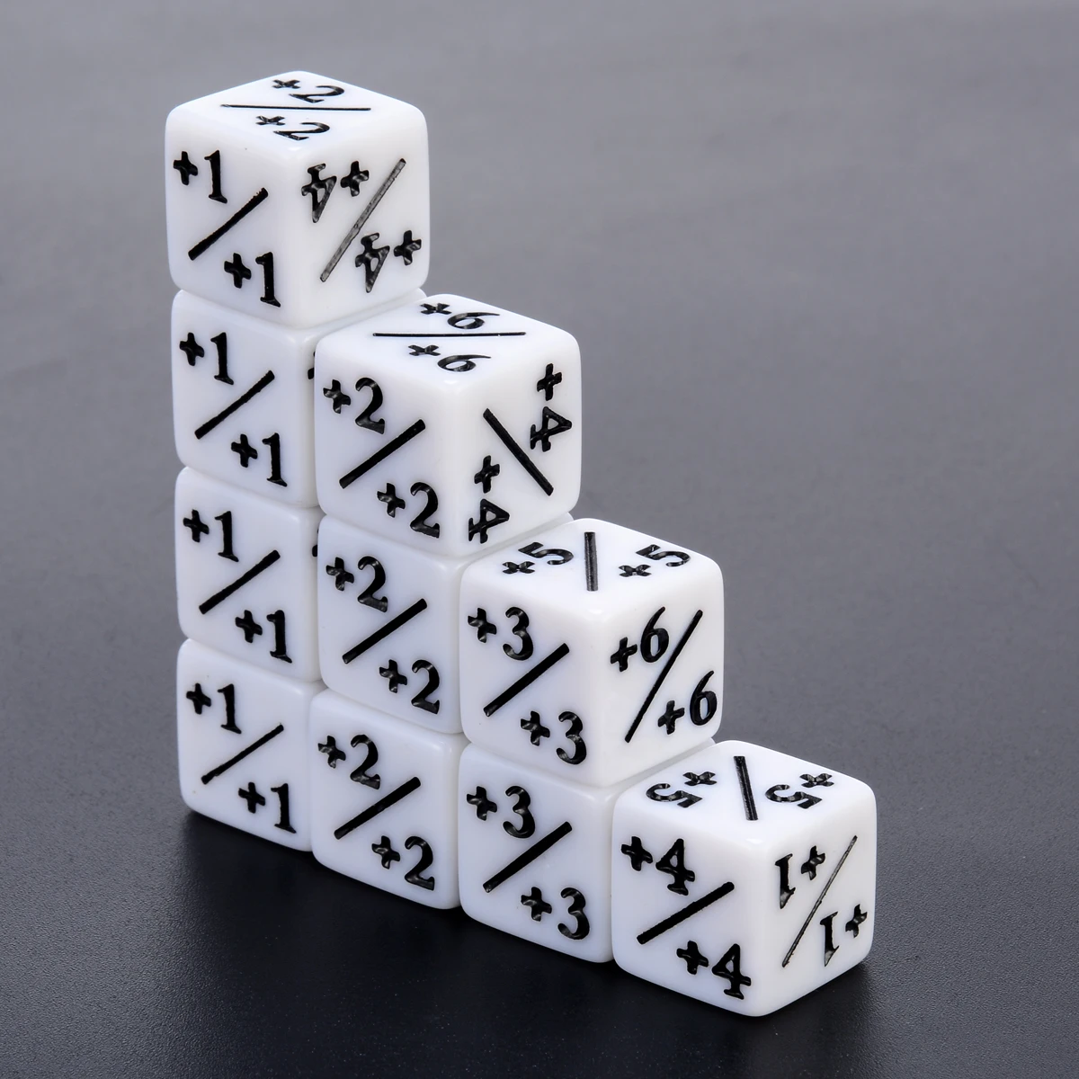 10Pcs  +1/+1 White Dice Counters For Magic The Gathering & RPG MTG Table Party Bar Outdoor Interesting Games Portable Dices