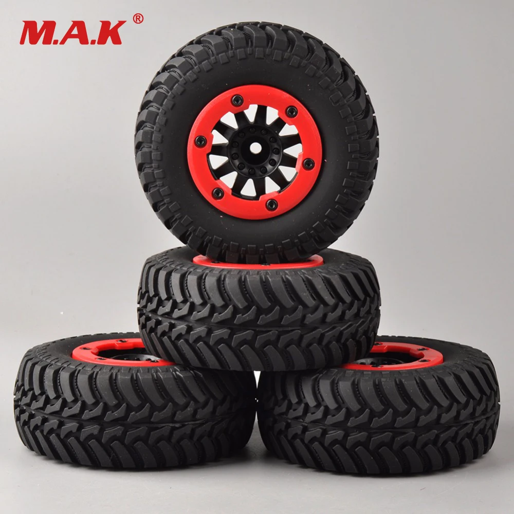 

4 pcs/set RC car 1:10 short course truck tires set tyre wheel rim fit for TRAXXAS SlASH HPI remote control car model toy parts