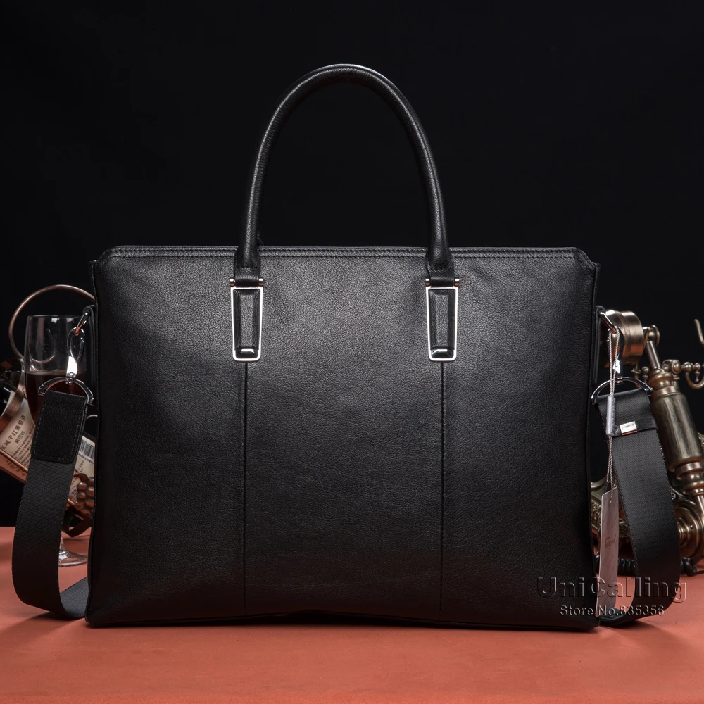 Для мужчин сумка unicalling модные Для мужчин кожаный портфель сумка высокого класса качество кожаный портфель человек ноутбук сумка бизнес