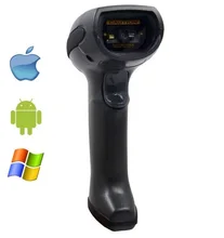 LS07B Updated Black handheld bluetooth wireless 2D barcode scanner,QR bar code reader with receiver