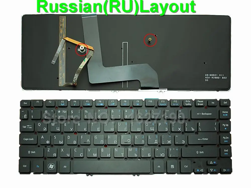  New RU Russian Keyboard for ACER Aspire M5-481T M5-481TG M5-481PT M5-481PTG BLACK RU Laptop Keyboar