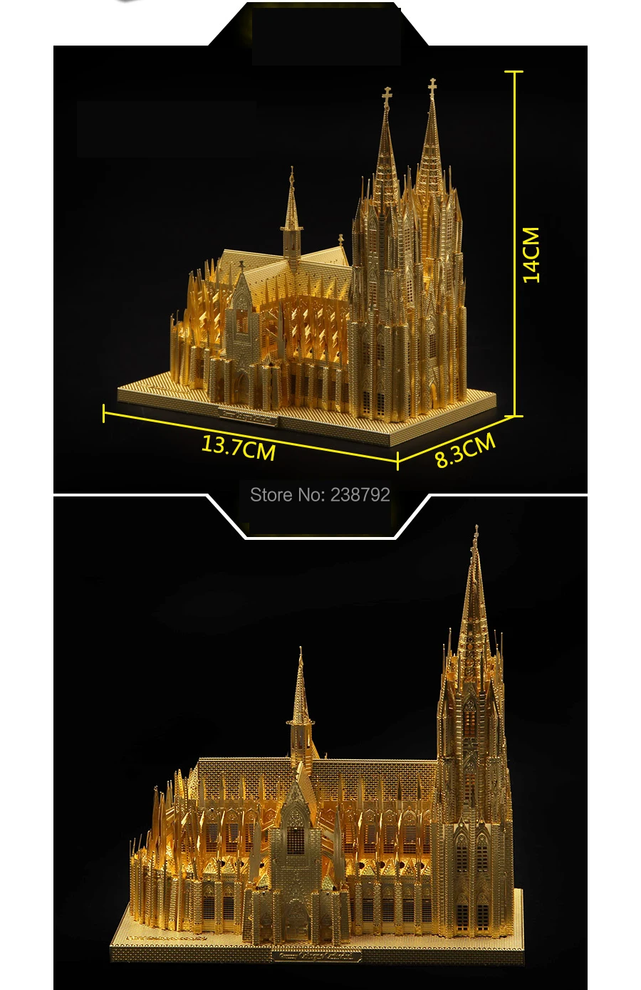 3D металлические головоломки Кельнский Собор модель здания Наборы DIY Миниатюрный 3D лазерная резка собрать игрушки головоломки для детей и