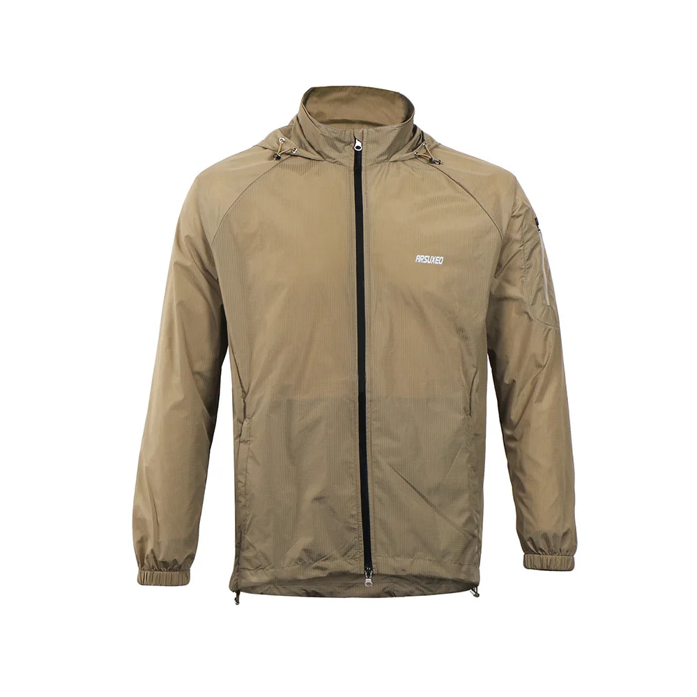 ARSUXEO 2018 New Men Running Jacket Hoodie Windproof Waterproof Outdoor