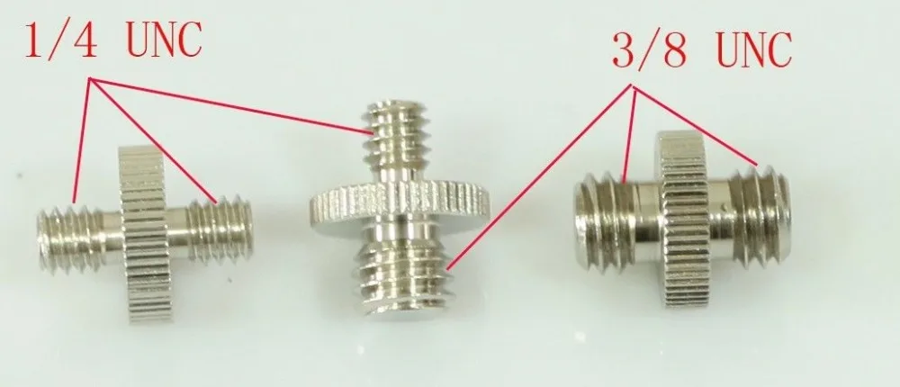 

1/4" to 1/4" & 1/4" to 3/8" & 3/8" double male adaptors for tripod camera 5D2 (pack of 3)