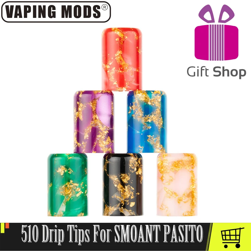 

510 Drip Tips Resin 10mm Diameter CBD RDA Atomizer Fit SMOANT PASITO Electronic Cigarettes