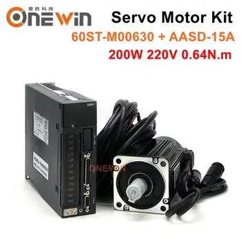 

ONEWIN 200W AC servo motor kit 60ST-M00630+AASD-10A driver diameter 60mm 220V 0.64NM 3000rpm
