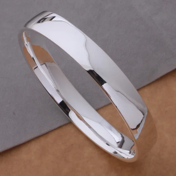 

AB089 925 wholesale silver bracelet, 925 silver fashion jewelry Smooth round bracelet /ghgaoyna csvalkca