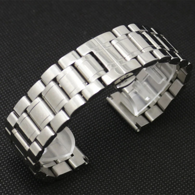 New Promotion Watch Strap 28mm Stainless Steel Watchband for Wrist Watch with Push Botton Hidden BUTTERFLY