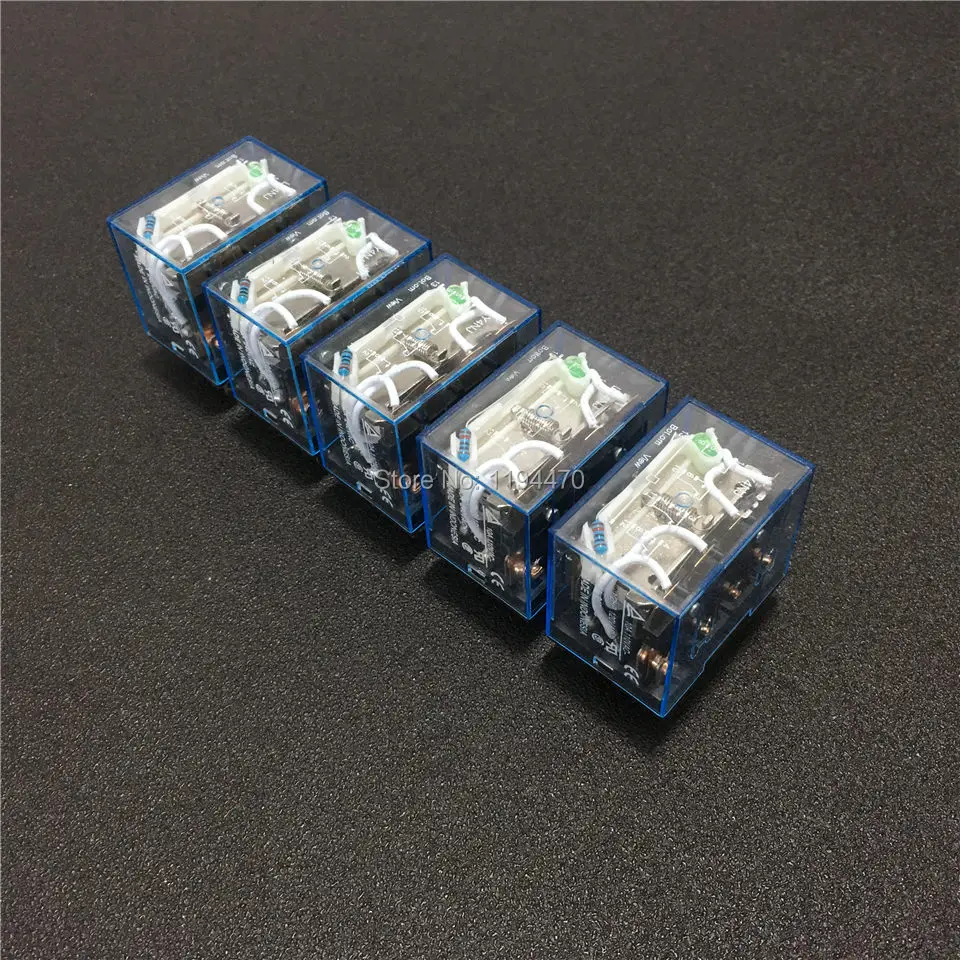 

10pcs Power Relay LY4NJ DC 12V 24V 110V 220V AC 4PDT General Purpose Miniature Relays 14 Pins 4NO 4NC LED Indicator 10A HH64P