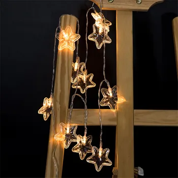 

Star Garland Light 10LED Light String 2 AA Batteries Hanging Tree Festival Decoration Light Luces Led Decoracion 40JUL19