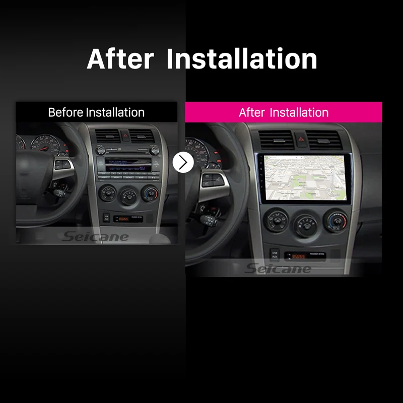 Sale Seicane Car Stereo Android 9.0 HD 9" GPS 1Din For Toyota COROLLA 2006 2007 2008 2009 2010 2011 Multimedia Player Wifi Head Unit 5