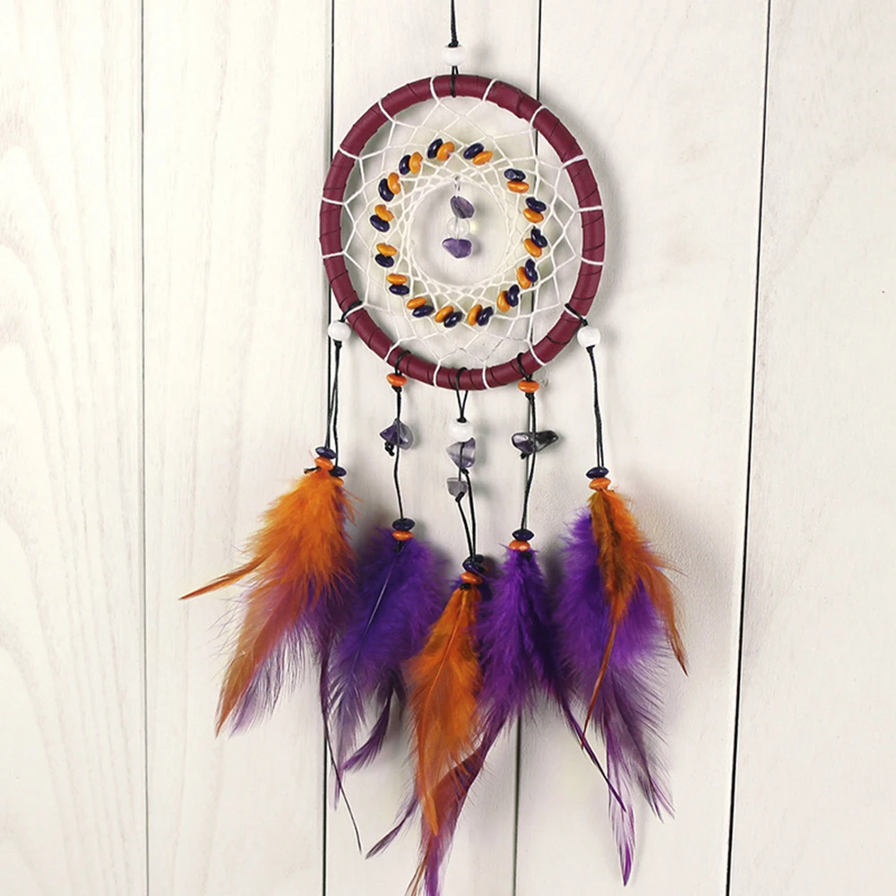 

Car Pendant Modern Countryside Feather Dream Catcher Art Craft Home Ornament Auto Rearview Mirror Hanging Decoration Accessory