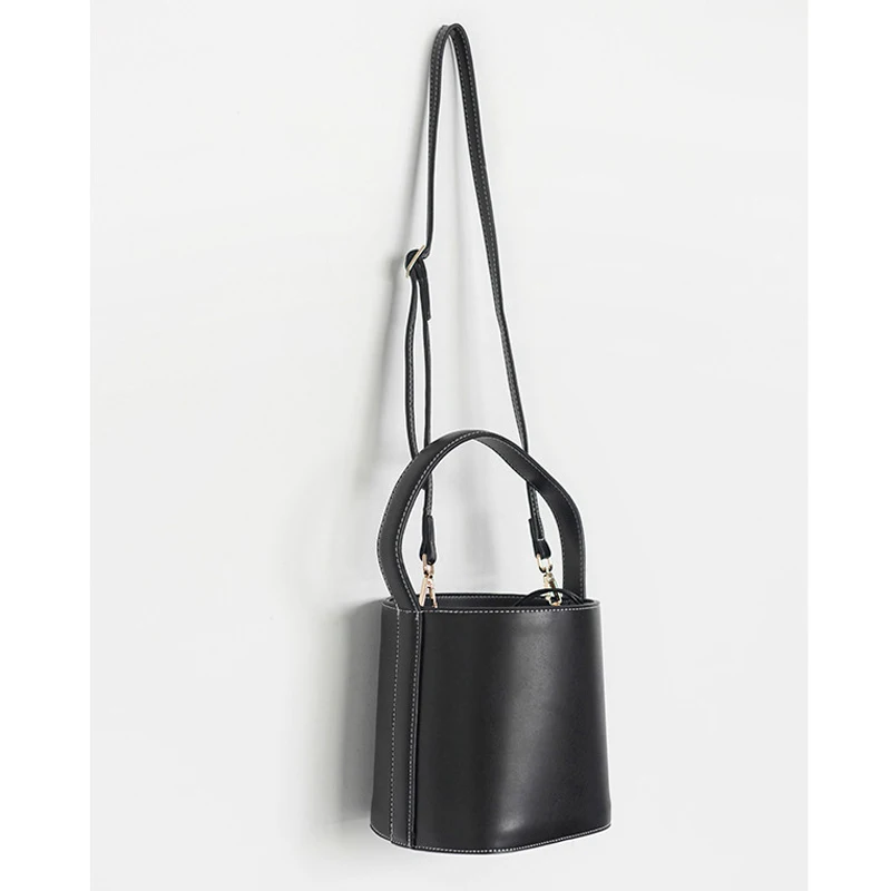 

Simple bucket bag Three color optional solid color shoulder bag