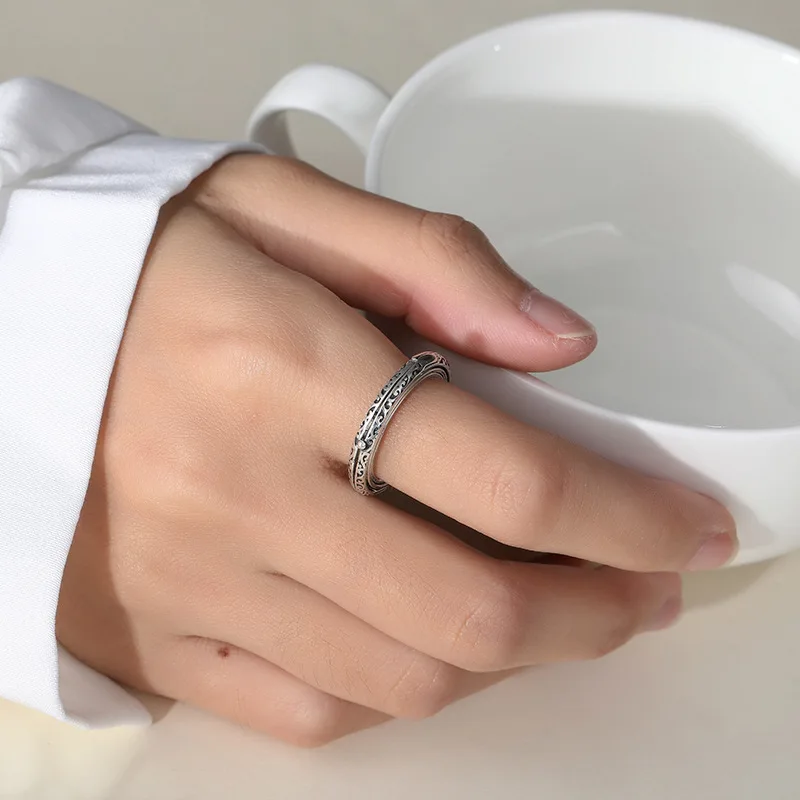 Кольцо из стерлингового серебра S925 пробы с астрономическим шаром, многослойное накладное кольцо, гибкое кольцо с планетой, индивидуальные серебряные ювелирные изделия для женщин