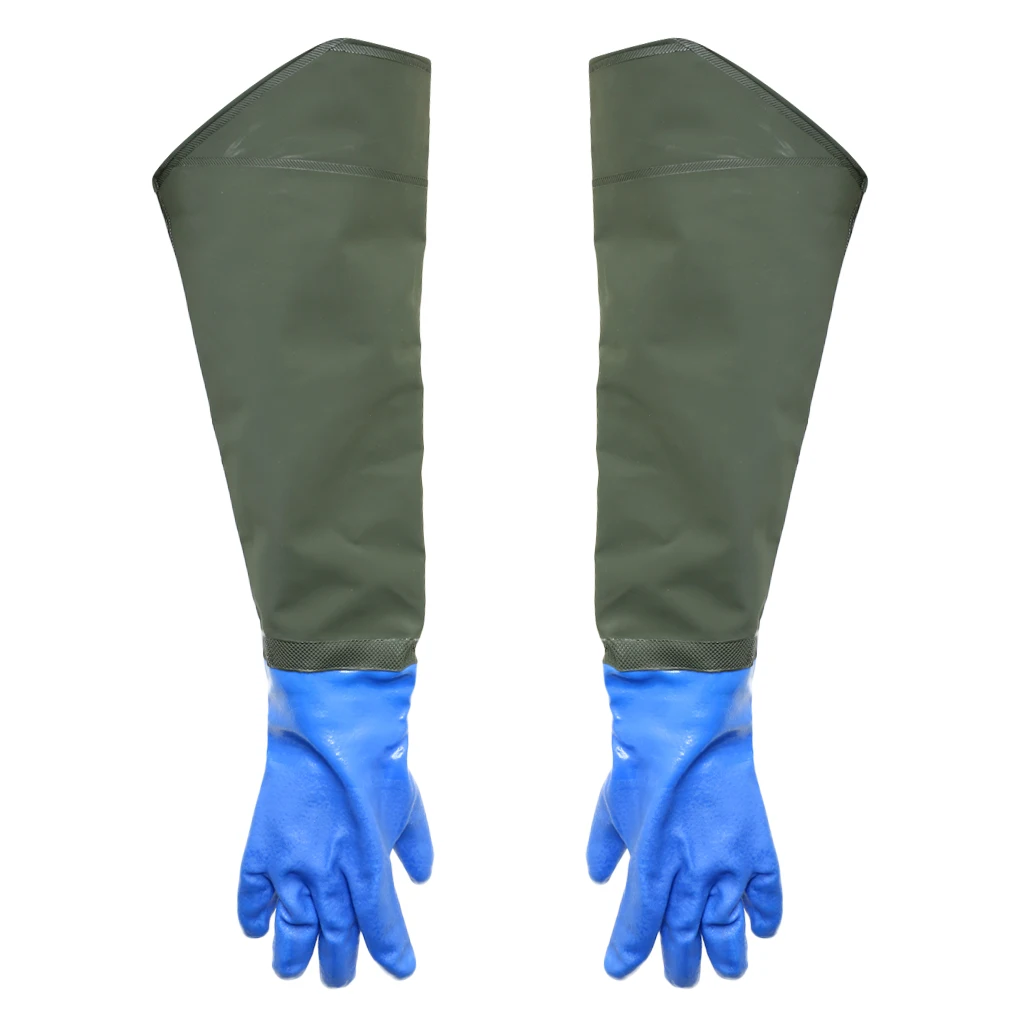 PVC Thickened Waterproof Fishing Glove Catch Fish Gloves With Velvet Outdoor Sport Neoprene Protection Fish Equipment