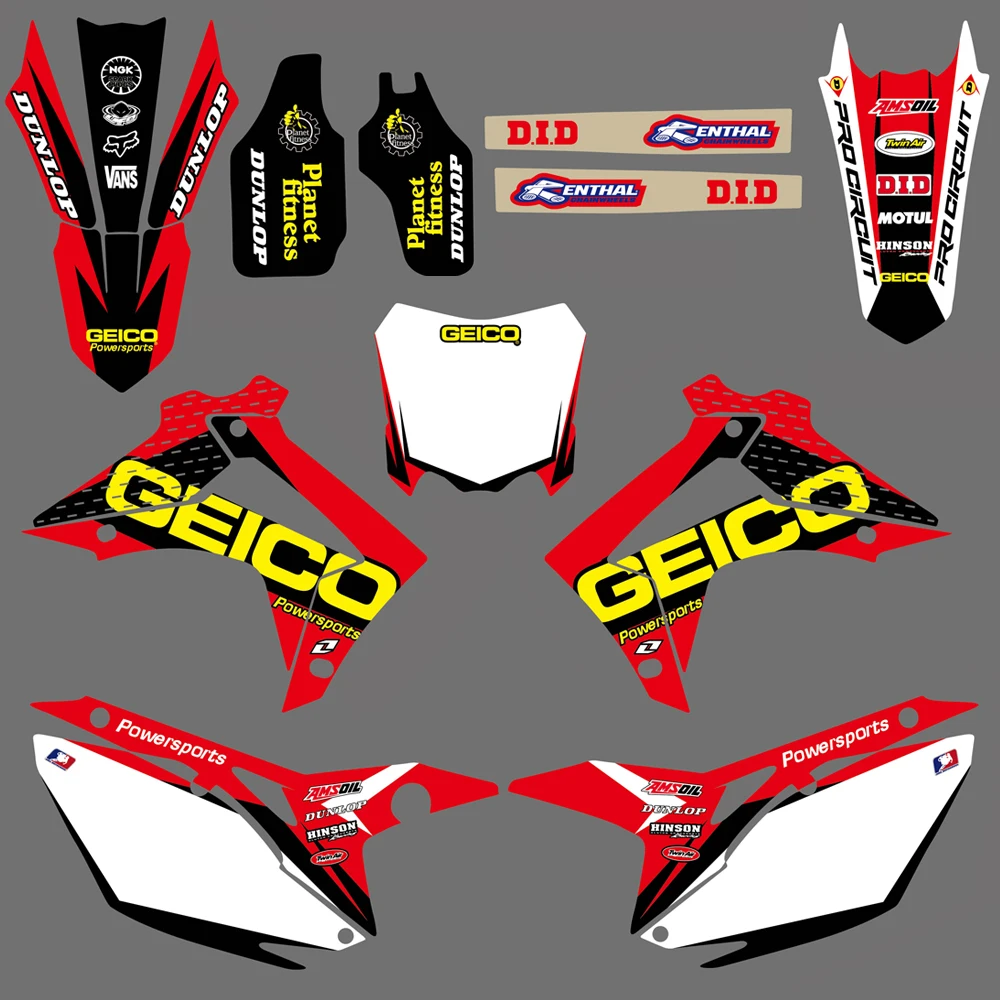 Наклейки для мотоцикла набор графических наклеек Honda CRF250R CRF250 2014 2015 2016 2017 CRF450R CRF450