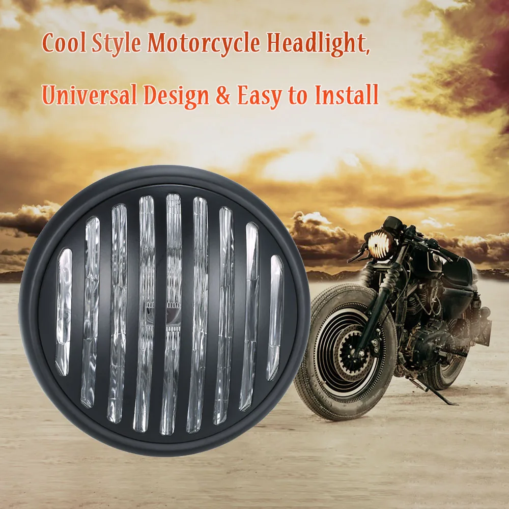 Motorcycle Headlight Led Universal 6.3 Inch Motorcycle Headlight Silver