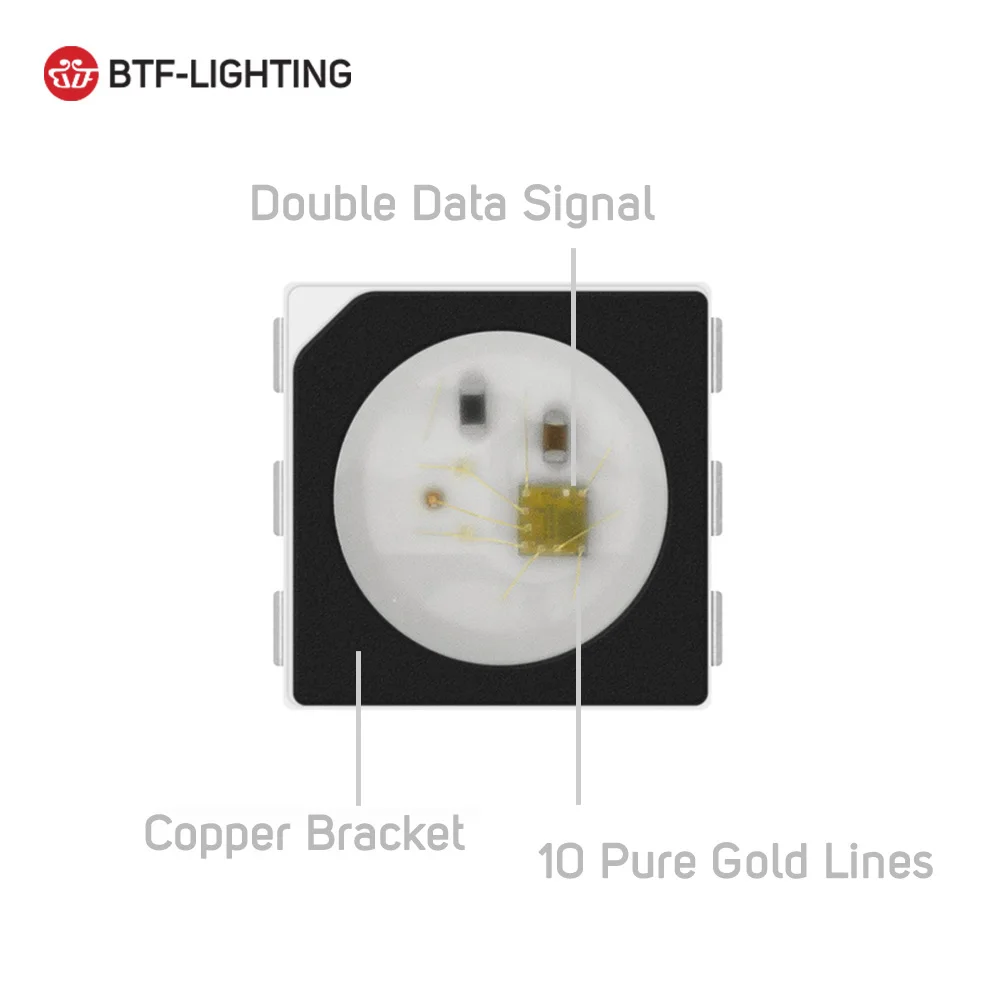 WS2813(6 контактов) двойной сигнала 5050 SMD черный/белая версия WS2813 индивидуально адресуемых цифровой RGB светодиодный чип-диод 5V 10~ 1000 шт