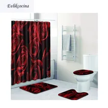 Free Shipping Rose and Tree Casa De Banho Banyo Bathroom Carpet Toilet Bath Mat Set Non Slip Tapis Salle De Bain Alfombra Bano