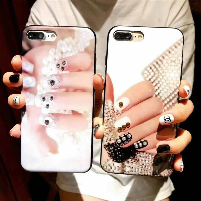 

Plating Porcelain Phone Cases For OPPO R15 R17 Pro IMD Capa Cover Exquisite Girl Nail pattern For OPPO R15 Dream Find X Case