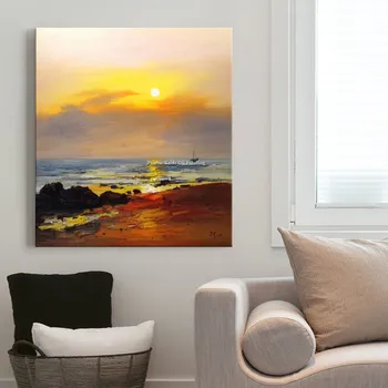 

Canvas painting abstract seascape Acrylic painting wall art wall pictures for living room home decor quadros caudros decoracion1