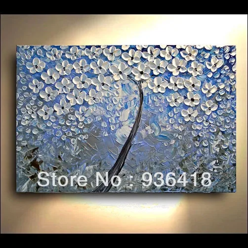 Blue Grey White Abstract Art Painting Tree Flower Large Modern Blue Grey White Abstract Art Painting Tree Flower Large Modern Contemporary Home Decoration Wall
