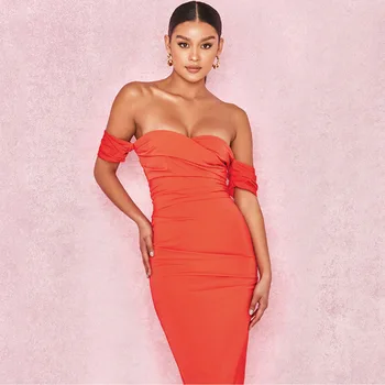

strapless slash neck off the shoulder backless 2018new style sexy women bandage celebrity body con party dresses wholesale