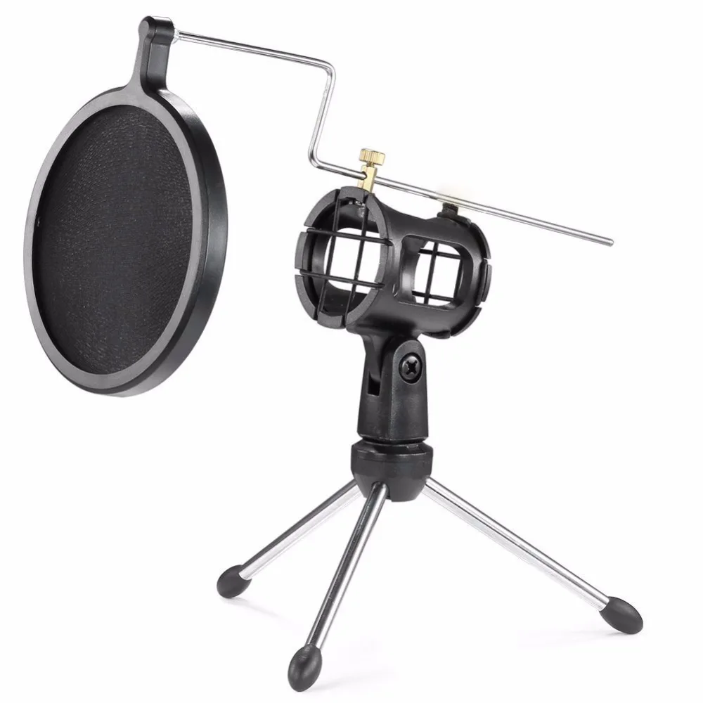 Microphone Stand with Mesh Pop Filter for Online Chatting/Recording