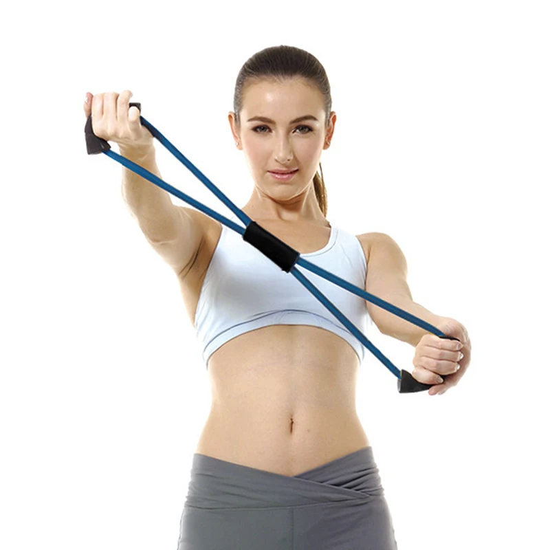 

8 Shaped Rubber Resistance Bands Home Yoga Fitness Exerciser Sports Elastic Gym Crossfit Chest Developer Strength Training Loop