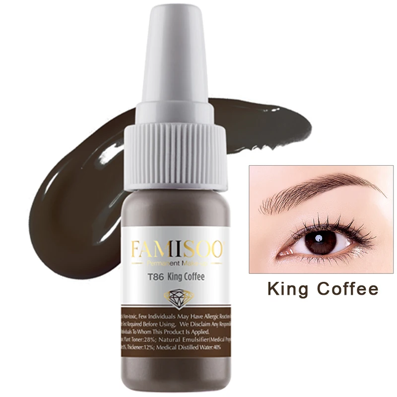 FAMISOO T86 King Кофе Microblading пигмент татуаж Профессиональный бровей Микро татуировки набор чернил перманентные пигменты