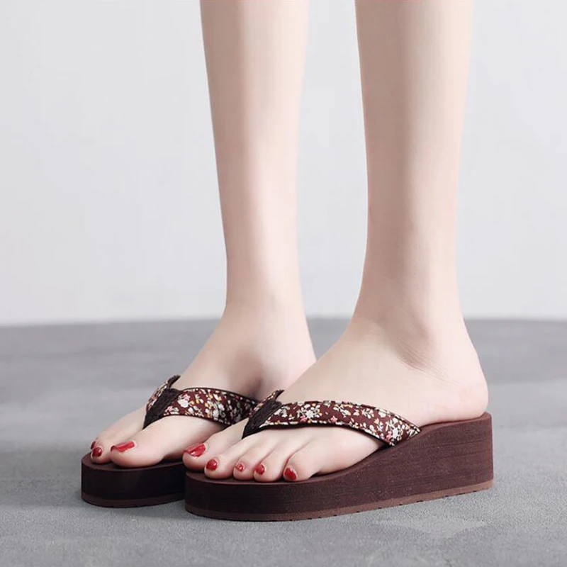 new platform Wedge Women Slippers Summer Beach Casual Beach Women Slipper Flip Flops Sandals Summer Shoes zapatos mujer c601