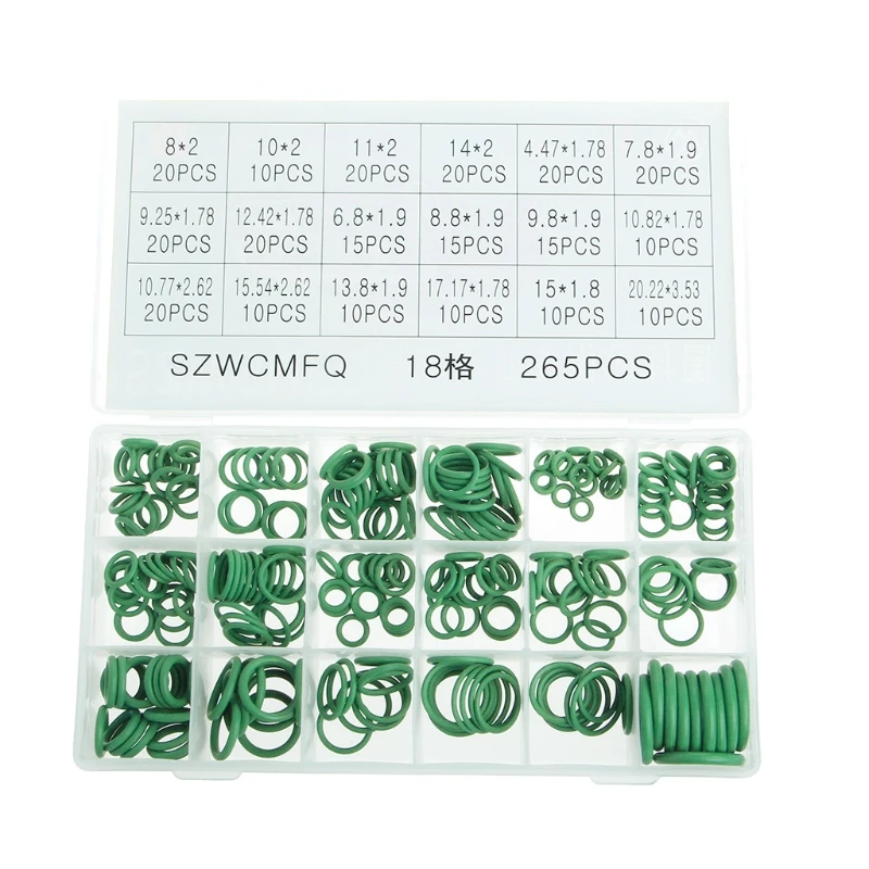 

265Pcs Car A/C R134a System Air Conditioning O Ring Seals Washer Assorted