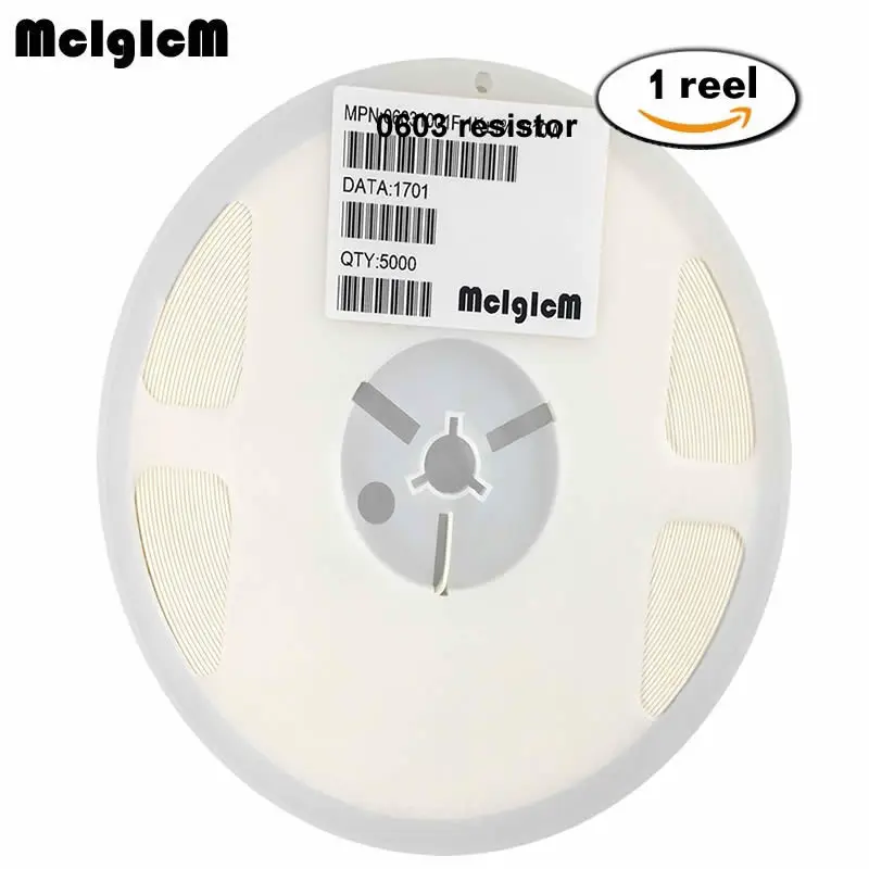 Чиповый резистор MCIGICM 0603 smd резисторы 0R-10M 1/10 Вт 51 Ом 5% (комплект из 5000 шт.) |