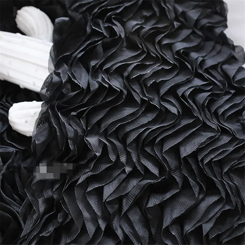 

45cm*145cm/piece Creative fabrics transform lacy wavy special craft three-dimensional texture flounce clothing designer fabric