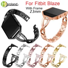 23mm Stainless Steel WatchBand For Fitbit Blaze smart replacement watch band Wrist Strap For Fitbit Blaze bracelet + Case Cover crested for fitbit blaze frame replacement stainless steel case activity tracker smart watch accessories