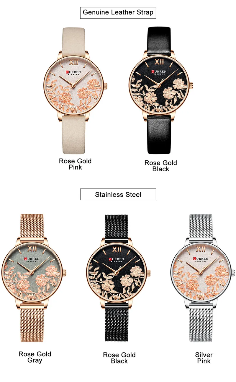 CURREN женские часы водонепроницаемые Лидирующий бренд роскошные золотые женские часы из натуральной кожи ремешок классический браслет женские наручные часы 9065