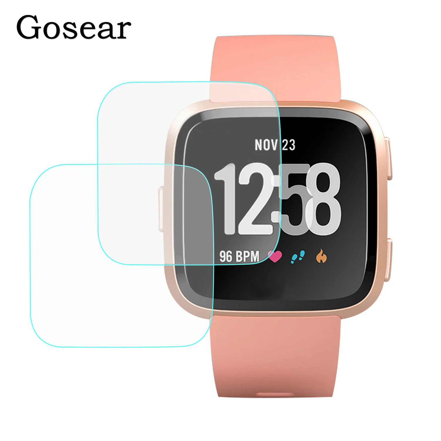 

Gosear 2 PCS Full Cover Temper Glass Watch Screen Protector Film Cover High Definition For Fitbit Versa Smart Watch Accessories