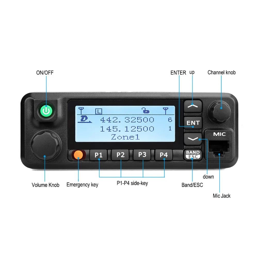 RETEVIS RT90 DMR цифровая Мобильная Радио Автомобильная рация(gps) 50 Вт Двухдиапазонная VHF UHF любительская радиостанция приемопередатчик+ кабель