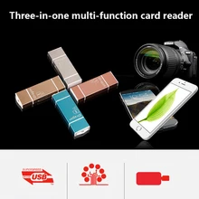 MicroSD SD TF USB2.0 MicroUSB Lightning I-Flash OTG Universal Memory Card Reader Design for Ipad IPhone Android Phone PC